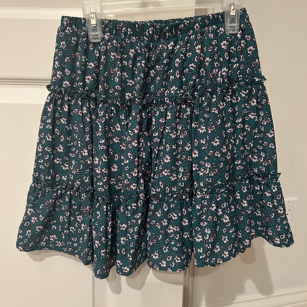 Green Skirt with flowers!